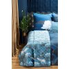 58503 9 tyrkysovy prehoz na postel lotos2 s potlacou 170x210 cm