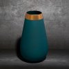 58620 1 sklenena tyrkysova vaza lotos9 4 17x30 cm