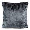 5946 zamatova obliecka na vankus mady grafitovej farby zdobena striebornou nitou 45x45cm