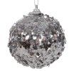 59679 strieborna plastova vianocna gula 8 cm sada 4 ks