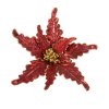 Červený vianočný kvet na stromček 26x15 cm - sada 12 ks