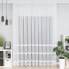 Biela tylová  záclona LADA s pruhovaným vzorom a trblietkami