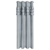 Strieborný zamatový záves s volánmi SAMI na krúžkoch 140x250 cm