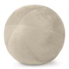 Svetlobéžový dekoratívny zamatový vankúš v tvare gule GAJA4 priemer 24 cm