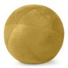 Žltý dekoratívny zamatový vankúš v tvare gule GAJA4 priemer 24 cm