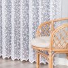 Biela žakarová záclona ANNA so vzorom listov