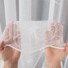 Biela tylová vyšívaná záclona FLORABELLA