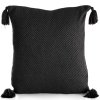 Čierna obliečka na vankúš so strapcami POLY 45x45 cm