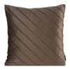 Hnedá zamatová obliečka s geometrickým vyšívaným vzorom NALA3 45x45 cm
