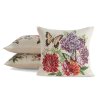 Krémová obliečka na vankúš s rastlinným vzorom z bavlneného saténu dekor 02 SPRING 45x45 cm