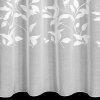 Biela etamínová záclona s motívom bielych listov na krúžkoch ESTELLA 140x250 cm
