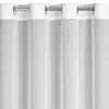 Biela etamínová záclona s motívom sivých listov na krúžkoch ESTELLA 140x250 cm