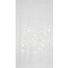 Biela etamínová záclona s motívom sivých listov na krúžkoch ESTELLA 140x250 cm