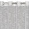 Biela záclona s jemnými pásikmi na lesklom podklade na krúžkoch RACHEL 140x250 cm