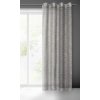 Sivá záclona s jemnými pásikmi na lesklom podklade na krúžkoch RACHEL 140x250 cm