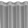 Strieborná záclona s jemnými prúžkami na krúžkoch NOELIA 140x250 cm