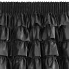 Čierny zamatový záves s volánmi na páske AURA 140x270 cm
