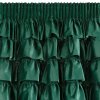 Tmavozelený zamatový záves s volánmi na páske AURA 140x270 cm