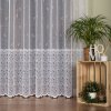 Biela žakarová záclona KARIN so zaujímavým vzorom