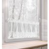 Biela vianočná vitrážová záclona s hviezdičkami na tuneli XMAS 150x30 cm