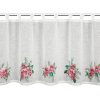 Biela vitrážová záclona s potlačou vianočnej ruže na uškách XMAS 150x60 cm