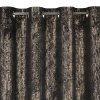 Čierny zamatový záves so zlatým vzorom na krúžkoch DARA 140x250 cm