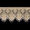 Béžová vitrážová záclona v boho štyle so strapcami na tuneli MOLY 150x30 cm