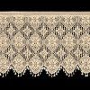 Béžová vitrážová záclona v boho štyle so strapcami na tuneli MOLY 150x60 cm