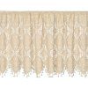 Béžová vitrážová záclona v boho štyle so strapcami na tuneli MOLY 150x60 cm