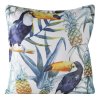 9030 dekoracna obliecka na vankus feza s motivom papagajov 40x40 cm