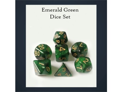 emerald green dice set