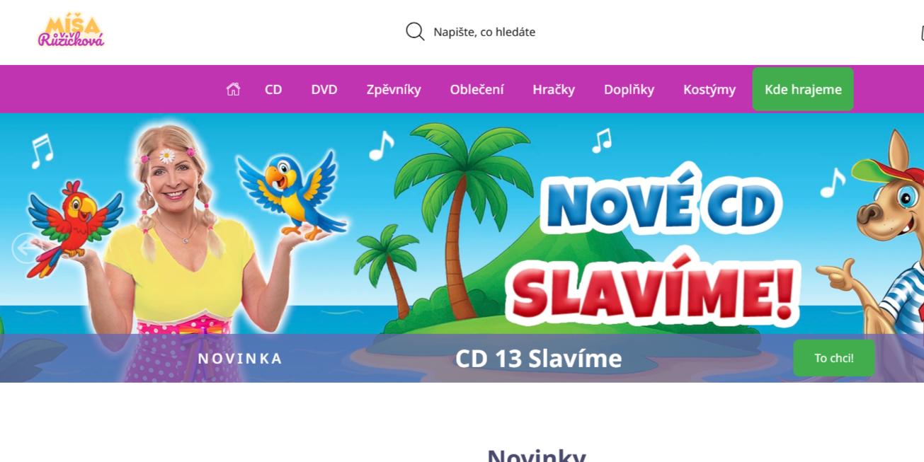 Ukázka e-shopu https://eshop.minidiskoteka.cz převedeného z WooCommerce na Shoptet