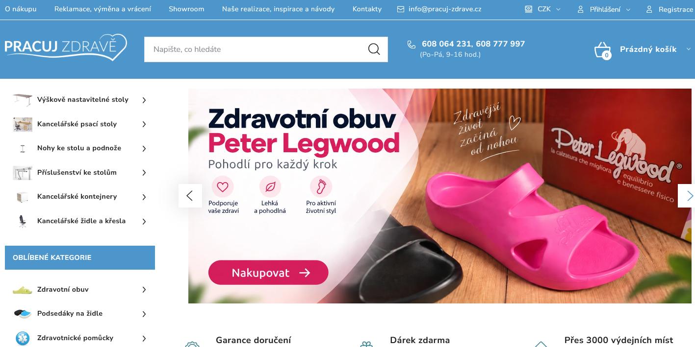 Ukázka e-shopu pracuj-zdrave.cz převedeného z Eshop-rychle na Shoptet