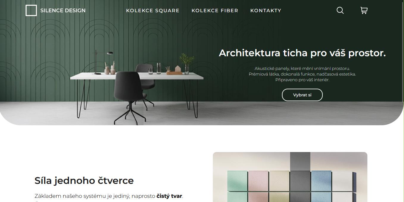 Ukázka e-shopu silencedesign.cz převedeného z PrestaShopu na Shoptet