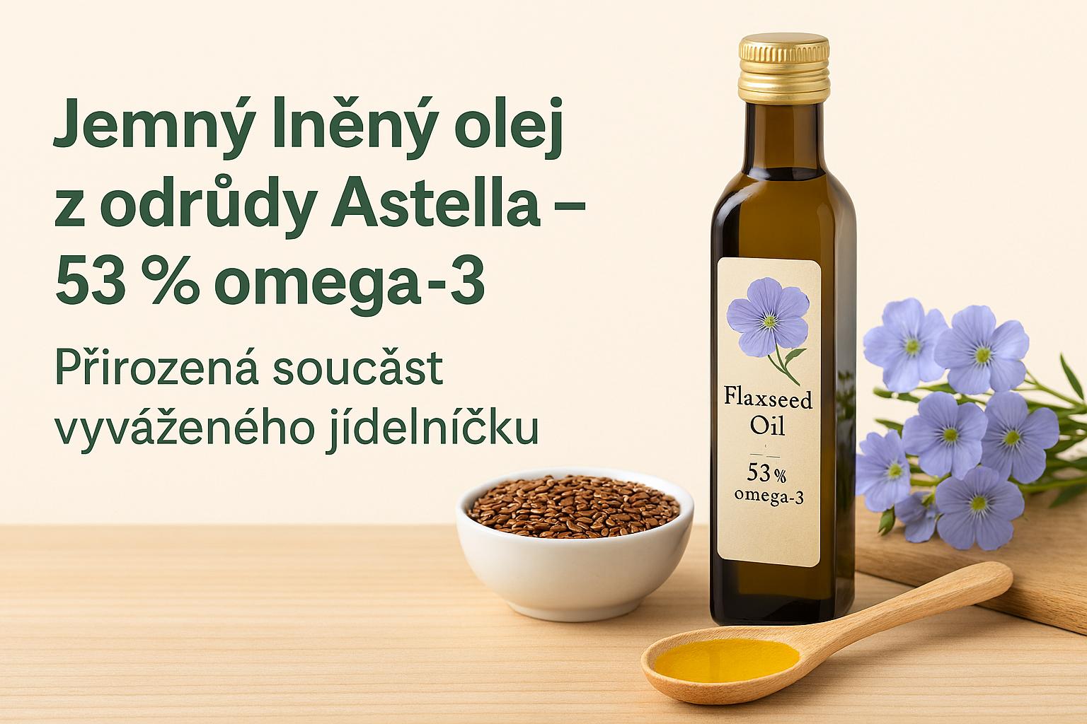 Jemný lněný olej z odrůdy Astella