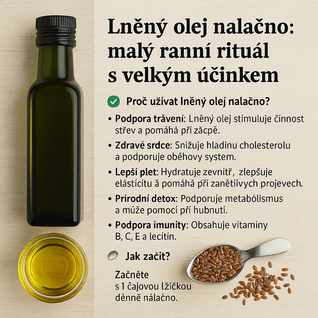 Lněný olej nalačno: malý ranní rituál s velkým účinkem