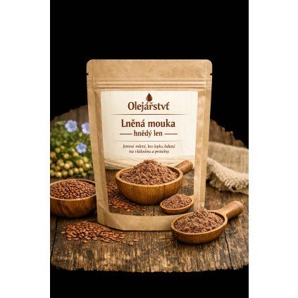 lněná mouka hnědý len