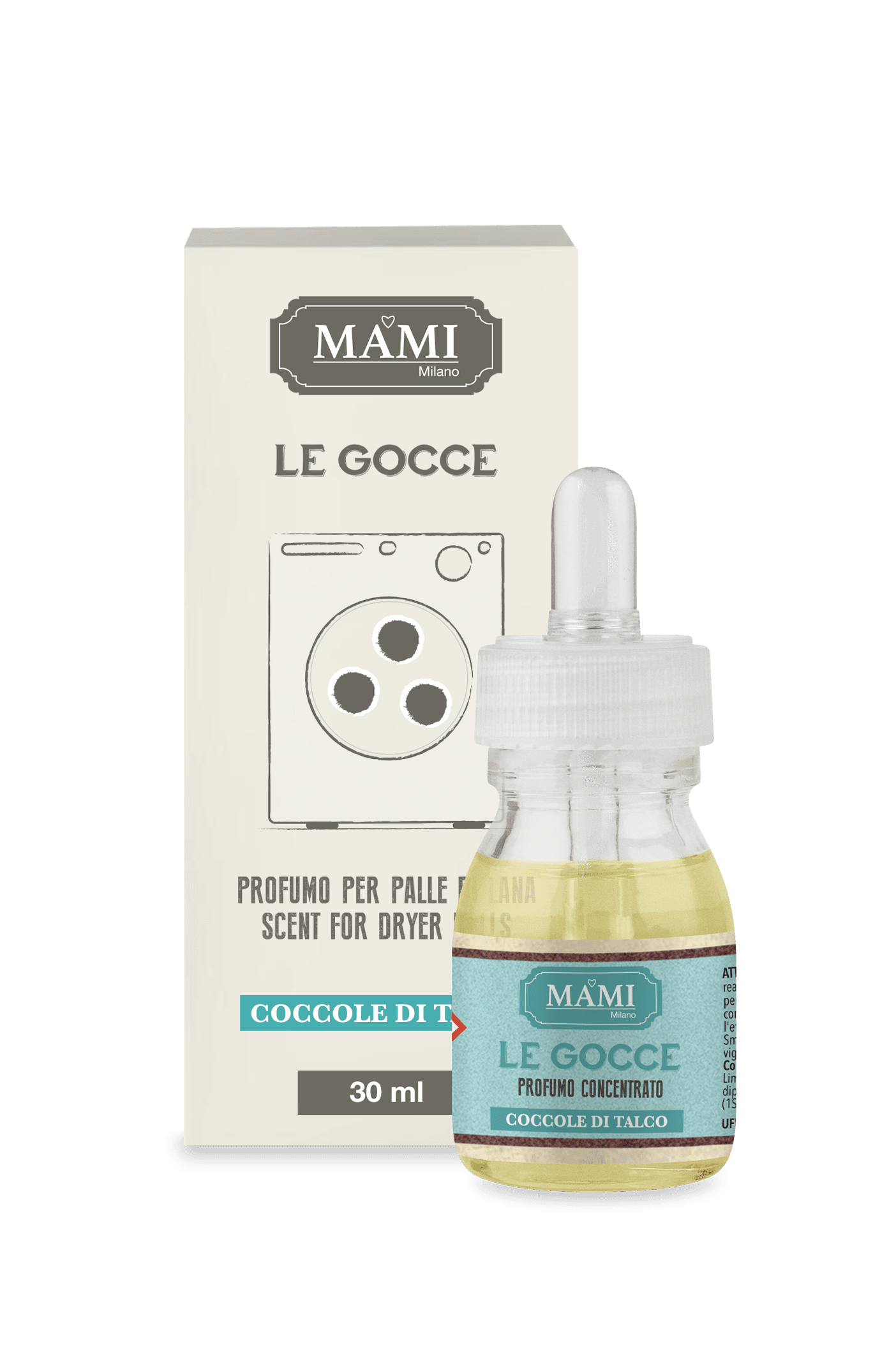 MAMI MILANO Vonné kvapky na vlnené loptičky do sušičky Coccole di Talco - Mastencové Objatie