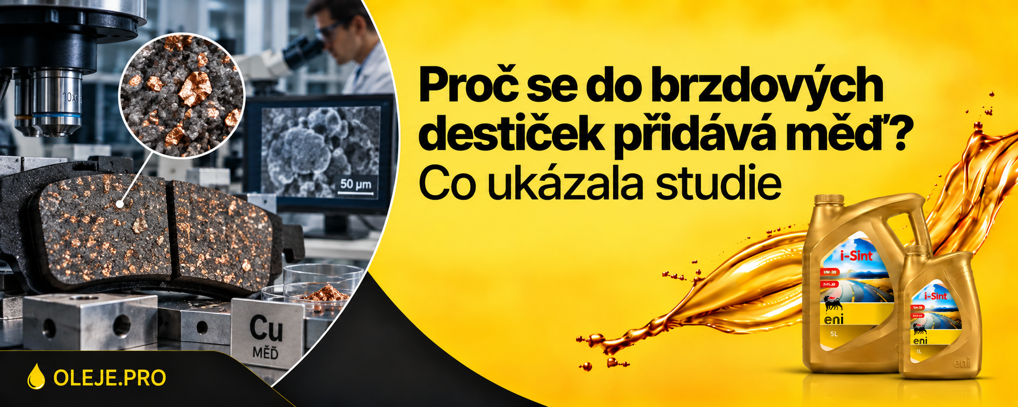 Proč se do brzdových destiček přidává měď? Co ukázala studie