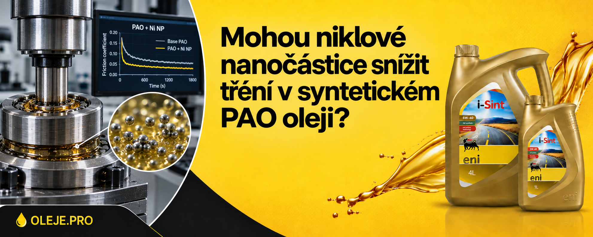 Mohou niklové nanočástice snížit tření v syntetickém PAO oleji?