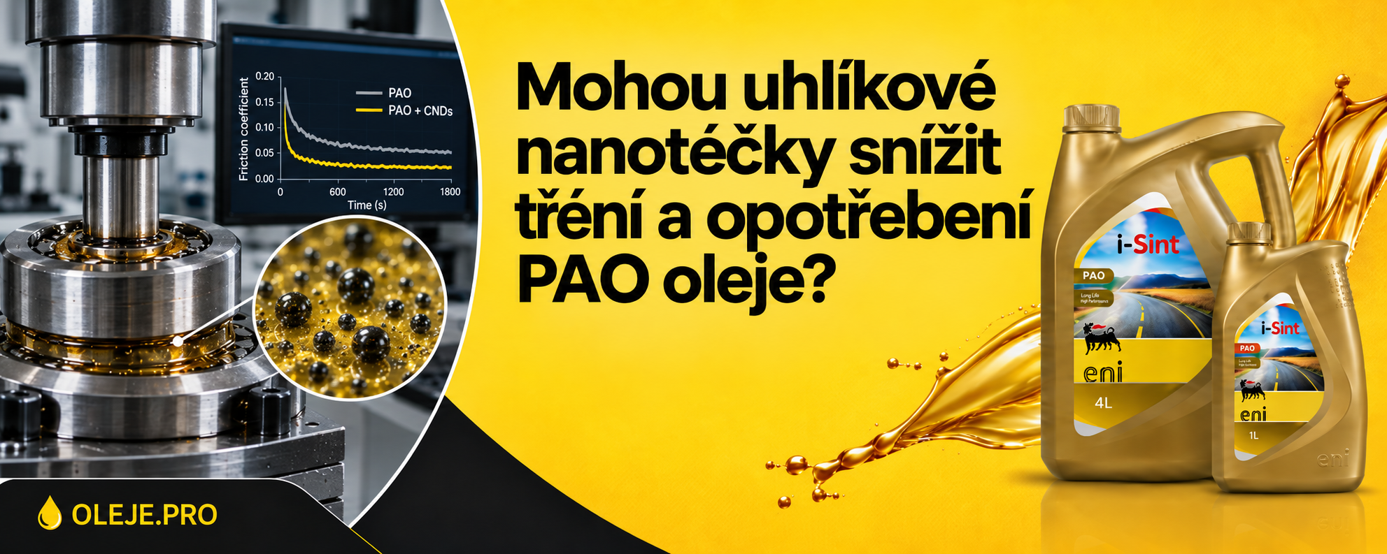 Mohou uhlíkové nanotečky snížit tření a opotřebení PAO oleje?