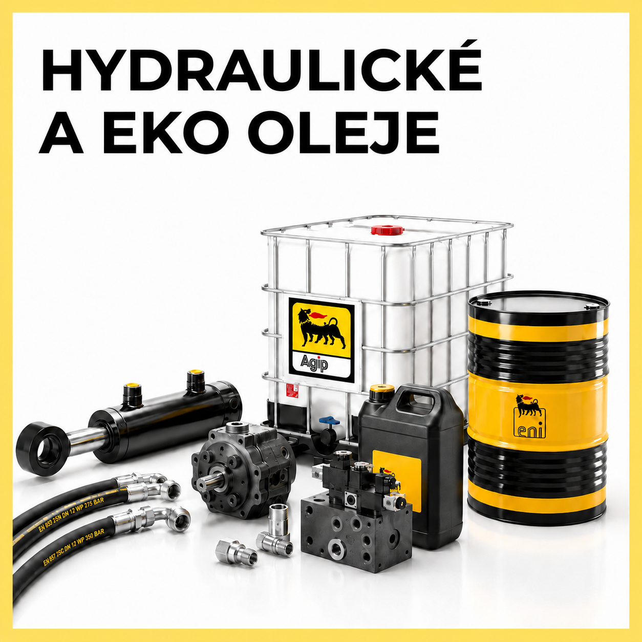 banner ukazující hydraulický oleje