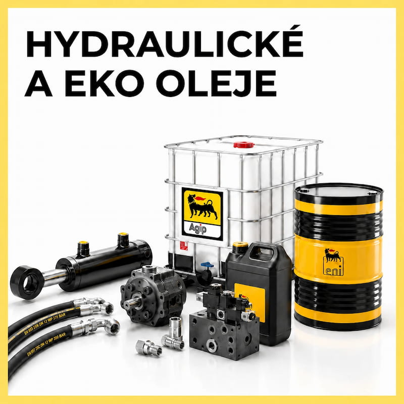 banner ukazující hydraulický oleje
