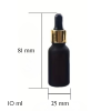 Skleněná lahvička s pipetou 10 ml - černá matná