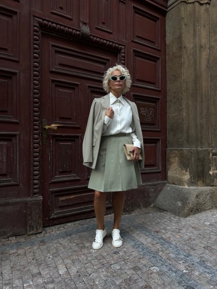 Kraťasy 2v1 krémově zelené