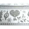 DOMESTINO 120/ 21942-1 Vánoční ozdoby/vločky šedé na bílé - 160cm / METRÁŽ NA MÍRU
