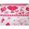 DOMESTINO 120/ 21942-2 Vánoční ozdoby/vločky  červené na bílé - 160cm / METRÁŽ NA MÍRU