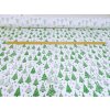 DOMESTINO 120/ 22042-3 Vánoční stromky zelené na bílé - 160cm / METRÁŽ NA MÍRU