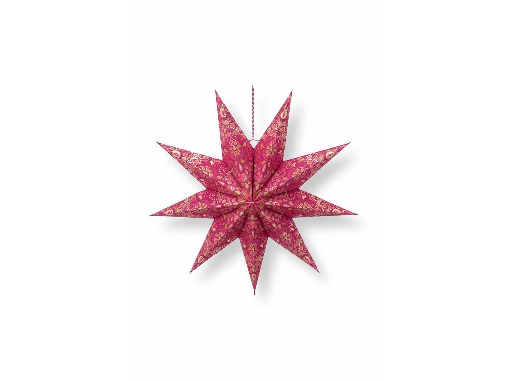 3829 vanocni hvezda papirova s potiskem cervena 60 cm