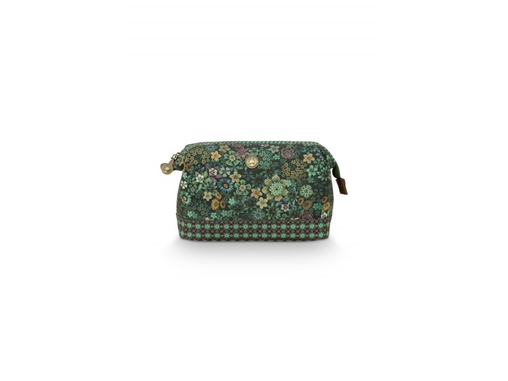 Kosmetická taška střední  Tutti i Fiori zelená 22.5 x 9.5 x 15cm
